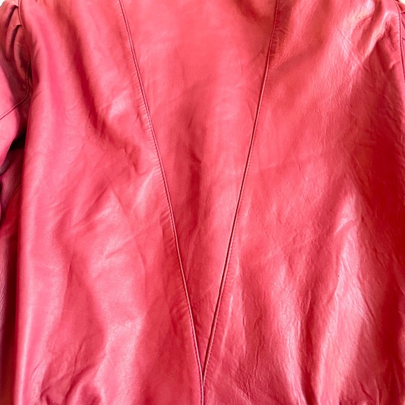 Vtg Red Leather Jacket The Boutique of Leathers Made Canada S/M - Picture 3 of 7